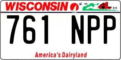 WI license plate 761NPP