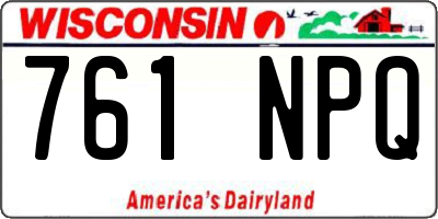 WI license plate 761NPQ
