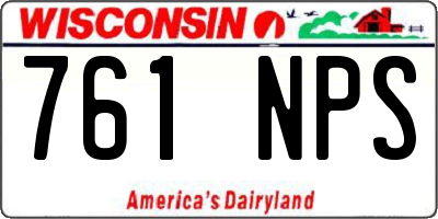 WI license plate 761NPS