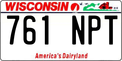WI license plate 761NPT