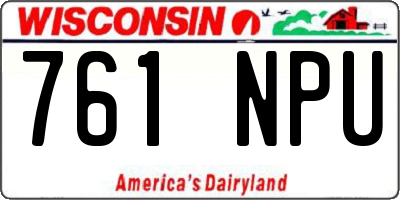 WI license plate 761NPU