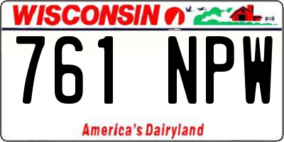 WI license plate 761NPW