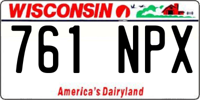WI license plate 761NPX