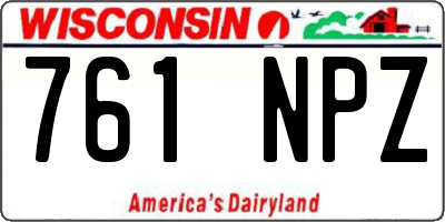 WI license plate 761NPZ