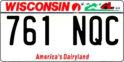 WI license plate 761NQC
