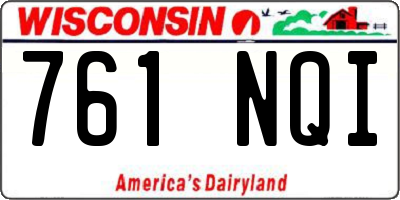 WI license plate 761NQI