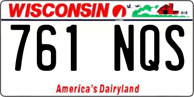 WI license plate 761NQS