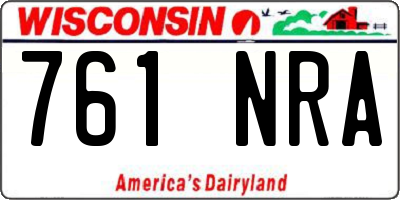 WI license plate 761NRA