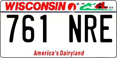 WI license plate 761NRE