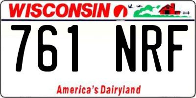 WI license plate 761NRF