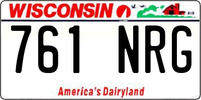 WI license plate 761NRG