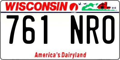 WI license plate 761NRO