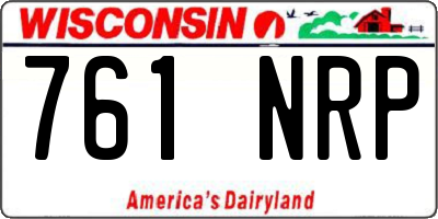WI license plate 761NRP