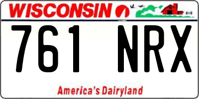 WI license plate 761NRX