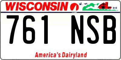 WI license plate 761NSB