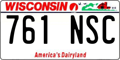 WI license plate 761NSC