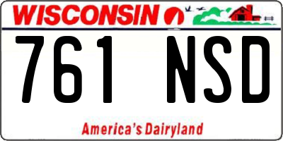 WI license plate 761NSD