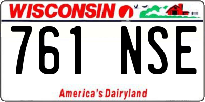 WI license plate 761NSE