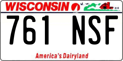 WI license plate 761NSF