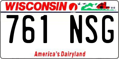 WI license plate 761NSG