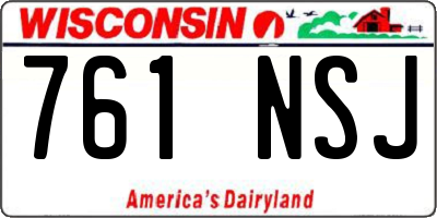 WI license plate 761NSJ