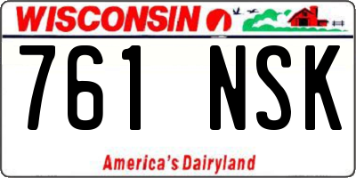 WI license plate 761NSK
