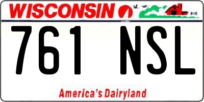 WI license plate 761NSL