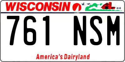 WI license plate 761NSM