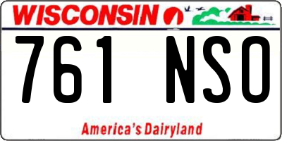 WI license plate 761NSO