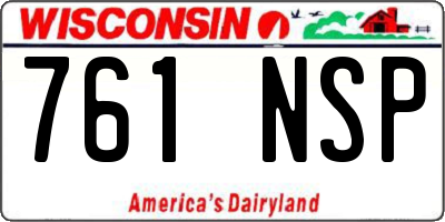 WI license plate 761NSP