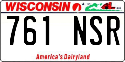 WI license plate 761NSR