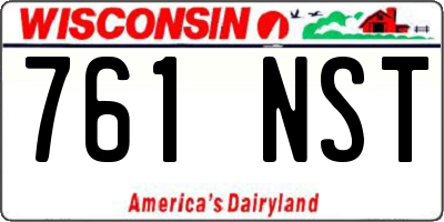 WI license plate 761NST