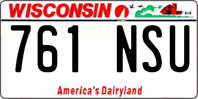 WI license plate 761NSU
