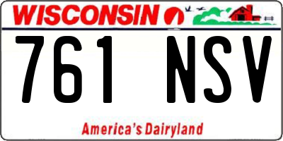 WI license plate 761NSV