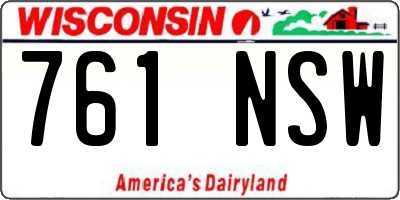 WI license plate 761NSW