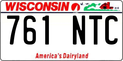 WI license plate 761NTC