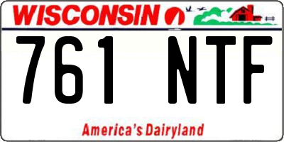 WI license plate 761NTF