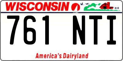 WI license plate 761NTI