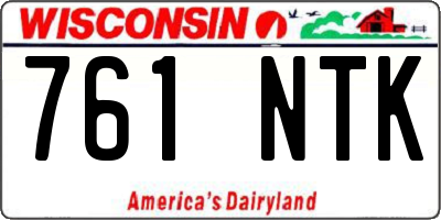 WI license plate 761NTK