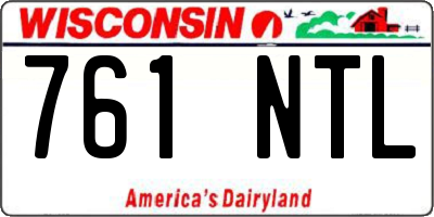WI license plate 761NTL