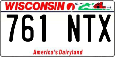 WI license plate 761NTX
