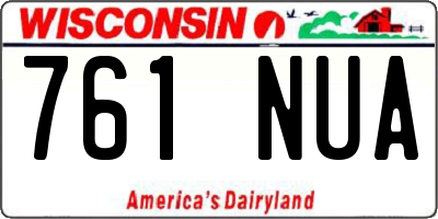WI license plate 761NUA