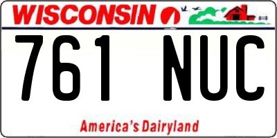 WI license plate 761NUC