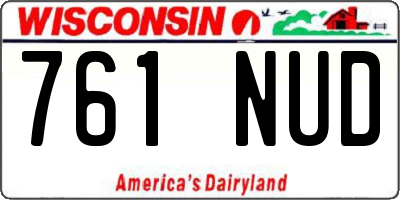 WI license plate 761NUD