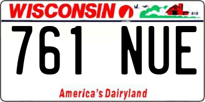 WI license plate 761NUE