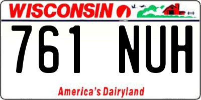 WI license plate 761NUH