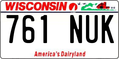 WI license plate 761NUK