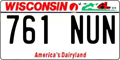 WI license plate 761NUN