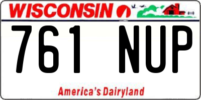 WI license plate 761NUP