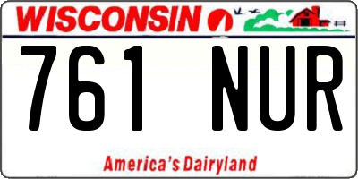 WI license plate 761NUR